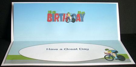 Cyclist Birthday Large Dl Insert by Joyce Watson