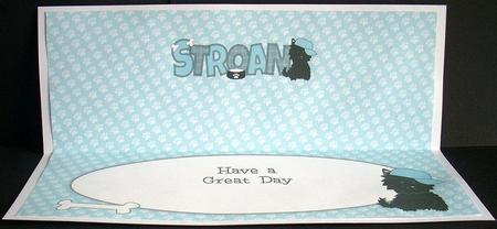 Jazz the Dog with Cap Stroan Large Dl Insert by Joyce Watson