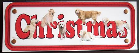 Golden Retriever Christmas Name Sign by Joyce Watson