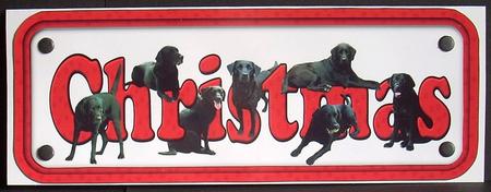 Black Labrador Christmas Name Sign by Joyce Watson