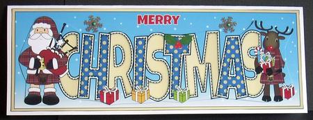Scottish Santa & Rudolf Christmas Large Dl 3 by Joyce Watson