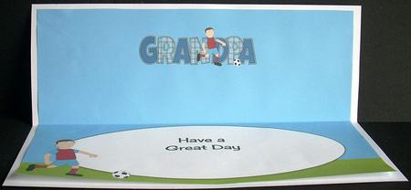 Footballer in Wine & Blue Grandpa Large Dl Insert by Joyce Watson