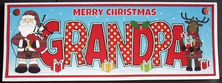 Scottish Santa & Rudolf Grandpa Large Dl by Joyce Watson