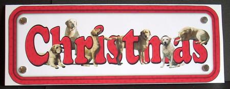Golden Labrador Christmas Name Sign by Joyce Watson