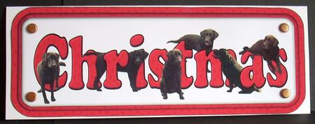 Chocolate Labrador Christmas Name Sign by Joyce Watson