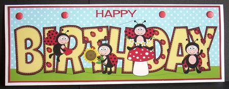 Cute Ladybirds Birthday Large Dl by Joyce Watson