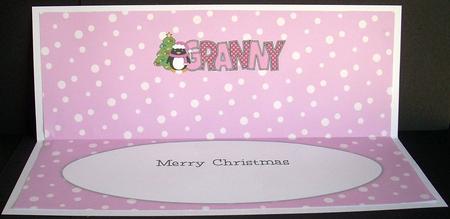 Eddie the Penguin Granny Large Dl Insert by Joyce Watson