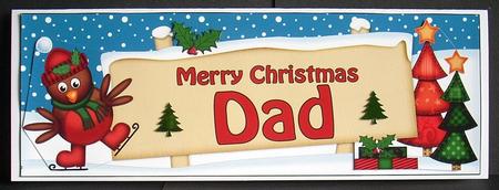 Xmas Dad Robin Signpost Large Dl Easicut 3D Decoupage by Joyce Watson