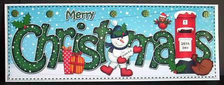 Large Dl Christmas Snowman Postbox 3D Decoupage by Joyce Watson