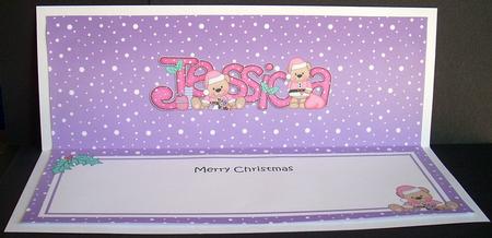 Xmas Jessica Livvy Bear Matching Large Dl Insert by Joyce Watson
