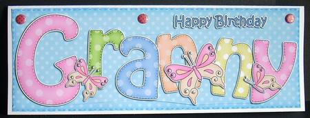 Large Dl Birthday Granny Card & 3D Decoupage by Joyce Watson