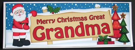 Xmas Great Grandma Santa Signpost Lge Dl Easicut Decoupage by Joyce Watson