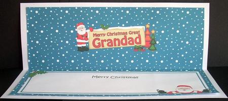 Xmas Great Grandad Santa Signpost Lge Dl Matching Insert by Joyce Watson
