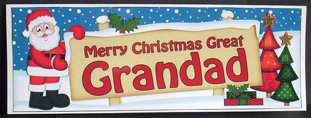 Xmas Great Grandad Santa Signpost Lge Dl Easicut Decoupage by Joyce Watson