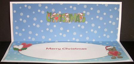 Romantic Christmas Teddies Christmas Large Dl 2 Insert by Joyce Watson