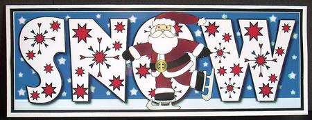 Skating Santa Snow Large Dl by Joyce Watson