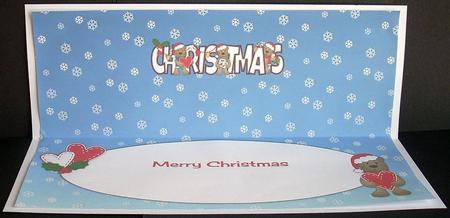 Romantic Christmas Teddies Christmas Large Dl Insert by Joyce Watson