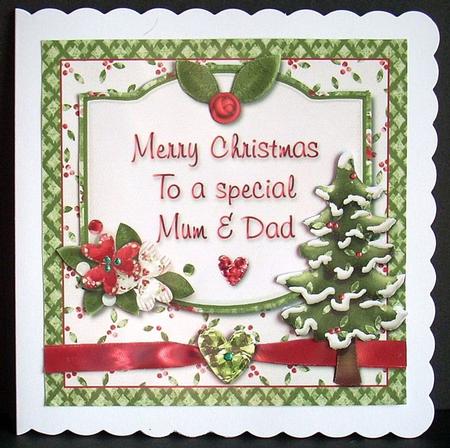 Merry Christmas to a Special Mum & Dad Card Front by Joyce Watson