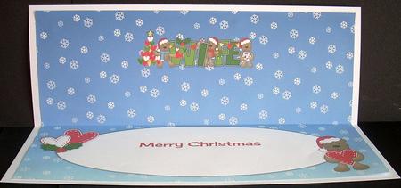 Romantic Christmas Teddies Wife Large Dl Insert by Joyce Watson