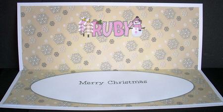 Cute Snowman Ruby Large Dl Insert by Joyce Watson