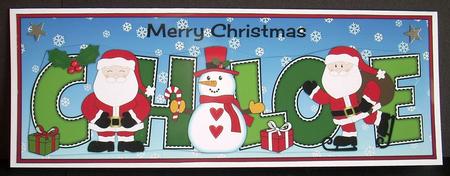 Santas & Snowman Chloe Large Dl by Joyce Watson