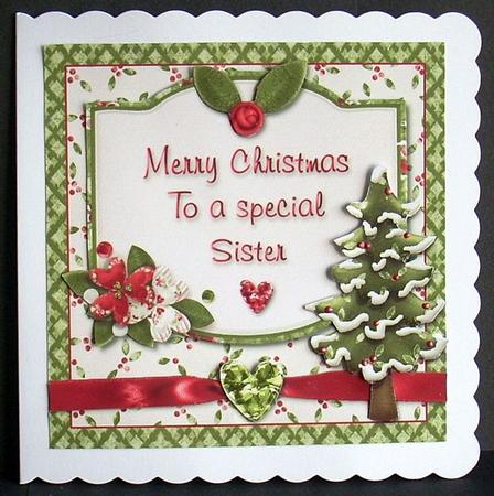 Merry Christmas to a Special Sister Card Front by Joyce Watson