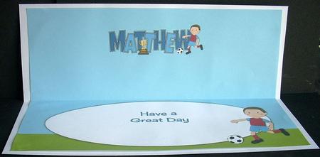 Footballer in Wine & Blue Matthew Large Dl Insert by Joyce Watson
