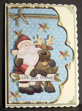 Deer Friends Scallope Edge Curve Card by Joyce Watson