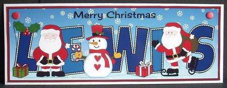 Santas & Snowman Lewis Large Dl by Joyce Watson
