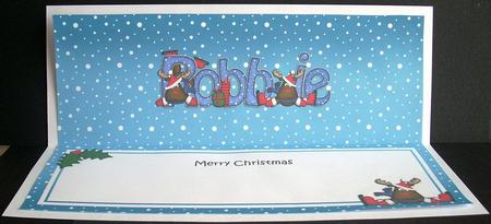 Xmas Robbie Rudolph Matching Large Dl Insert by Joyce Watson