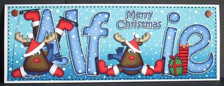 Xmas Alfie Rudolph Large Dl & 3D Decoupage by Joyce Watson
