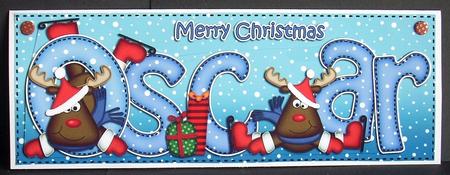 Xmas Oscar Rudolph Large Dl & 3D Decoupage by Joyce Watson
