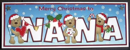Romantic Christmas Teddies Nana Large Dl by Joyce Watson