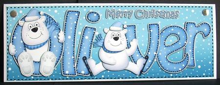 Xmas Large Dl Oliver Quick Card N 3D Decoupage by Joyce Watson