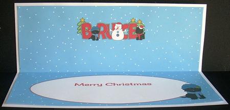 Christmas Jazz Dogs & Snowman Bruce Large D Insert by Joyce Watson