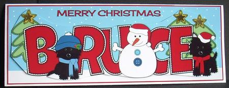 Christmas Jazz Dogs & Snowman Bruce Large Dl by Joyce Watson