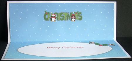 Christmas Penguins Christmas Large Dl 2 Insert by Joyce Watson