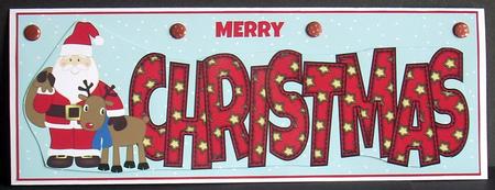 Santa with Rudolf Christmas Large Dl by Joyce Watson