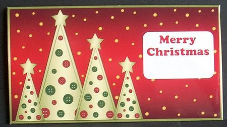 Buttons Christmas Trees Money Wallet Red by Joyce Watson
