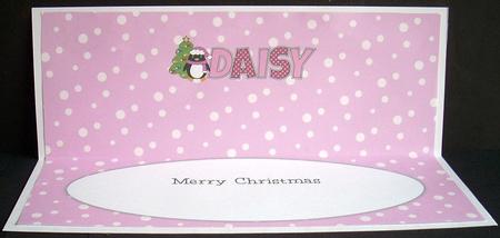 Eddie the Penguin Daisy Large Dl Insert by Joyce Watson