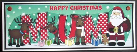 Santa and His Reindeers Mum Large Dl by Joyce Watson