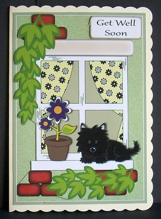 Jazz the Dog on Window Sill by Joyce Watson