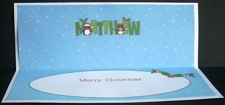 Christmas Penguins Matthew Large Dl Insert by Joyce Watson