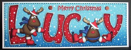 Xmas Lucy Rudolph Large Dl & 3D Decoupage by Joyce Watson