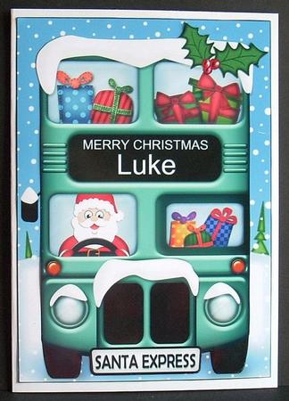 Xmas Santa Express Luke A5 3D Decoupage by Joyce Watson