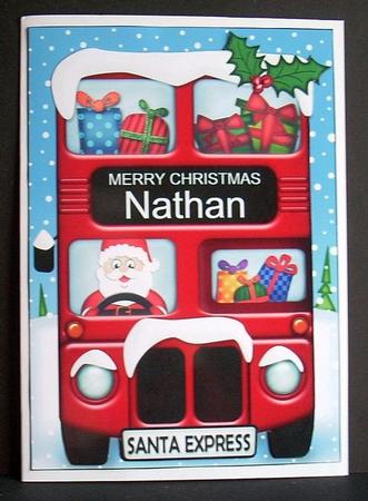 Xmas Santa Express Nathan A5 3D Decoupage by Joyce Watson