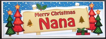 Large Dl Xmas Nana Trees Signpost Easicut Decoupage by Joyce Watson