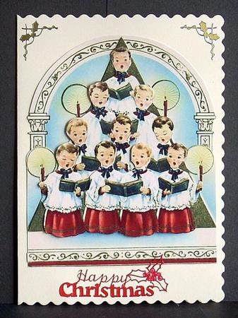 Christmas Choir Boys Decoupage by Joyce Watson