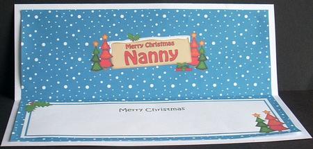 Large Dl Xmas Nanny Trees Signpost Insert by Joyce Watson
