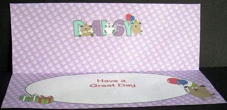 Cat & Dogs Daisy Large Dl Insert by Joyce Watson
